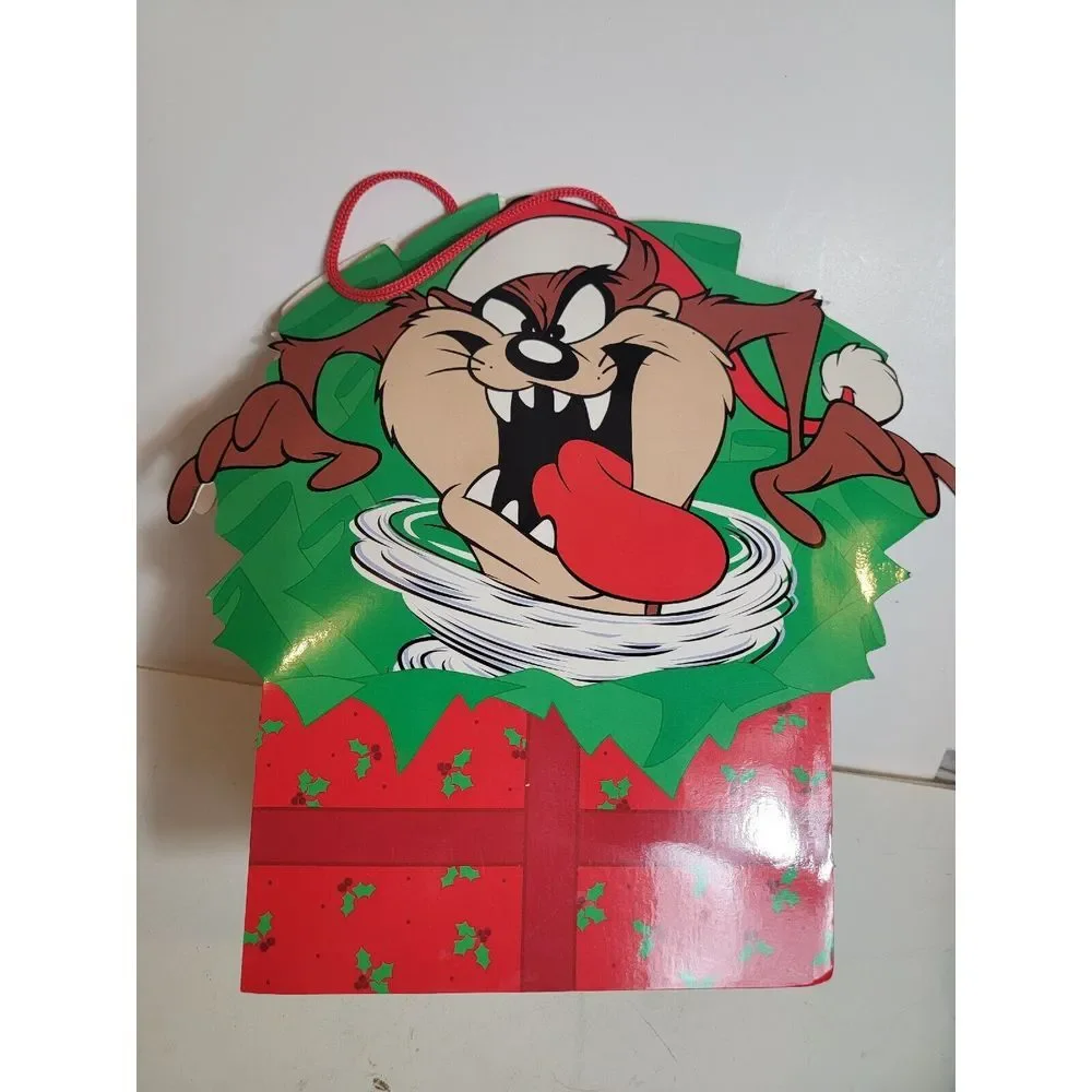 Looney Tunes Taz Bag Vintage 1997 1990s Cleo Inc. Tasmanian Devil Christmas Xmas